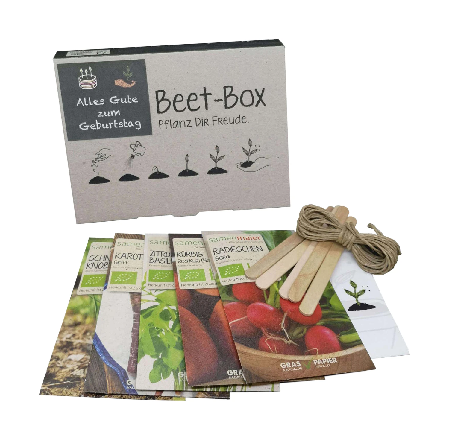 Beet-Box "Alles Gute Zum Geburtstag" | BIO Gemüsesamen-Sets Von Samen Maier 2 Beet-Box "Alles Gute Zum Geburtstag" | BIO Gemüsesamen-Sets Von Samen Maier – Bild 2