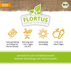 Bio-Kresse (200 G) | Bio-Kressesamen Von Flortus -Blüte Und Blatt 543636 Bio Kresse 200 g 3