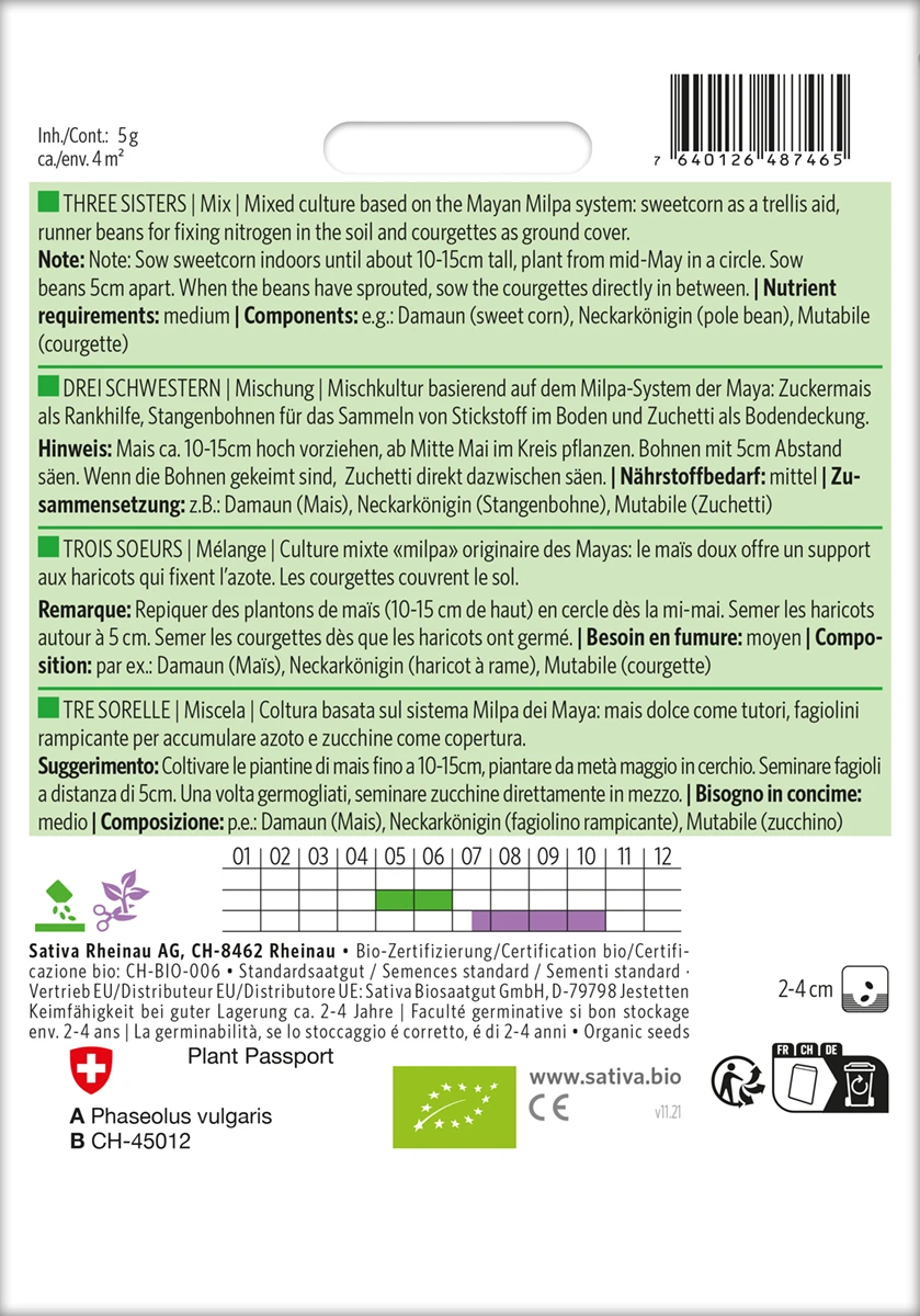 Drei Schwestern Mischung | BIO Gemüsesamen-Sets Von Sativa Rheinau 2 Drei Schwestern Mischung | BIO Gemüsesamen-Sets Von Sativa Rheinau – Bild 2