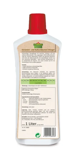 Geranien- Und Balkonblumendünger (1 L) | BIO Dünger Von Florissa