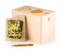 Gemüse Saatgut Archiv Holzbox (10 Tütchen + Register) | BIO Gemüsesamen-Sets Von FLORTUS