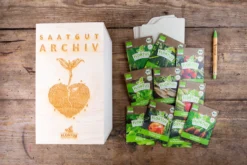 Gemüse Saatgut Archiv Holzbox (10 Tütchen + Register) | BIO Gemüsesamen-Sets Von FLORTUS -Blüte Und Blatt 551883 BIO Saatgut Archiv Holzbox 10 Tuetchen Register 2000 0564 1