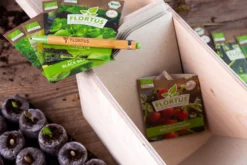 Gemüse Saatgut Archiv Holzbox (10 Tütchen + Register) | BIO Gemüsesamen-Sets Von FLORTUS -Blüte Und Blatt 551883 BIO Saatgut Archiv Holzbox 10 Tuetchen Register 2000 0564 6